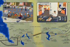 Map of San Francisco Water System, 1984, Acrylic on canvas mounted on wood, 36 x 72 inches. #Com1894.8. Collection of the City and County of San Francisco, California.
Image 8